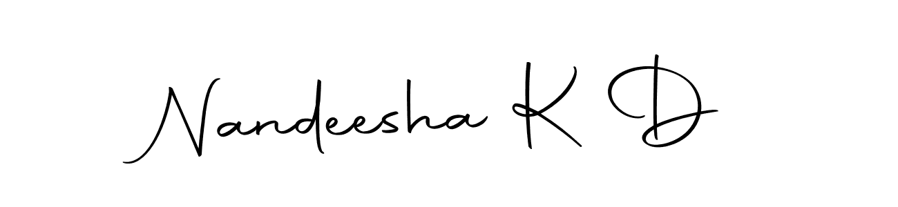 You should practise on your own different ways (Autography-DOLnW) to write your name (Nandeesha K D) in signature. don't let someone else do it for you. Nandeesha K D signature style 10 images and pictures png