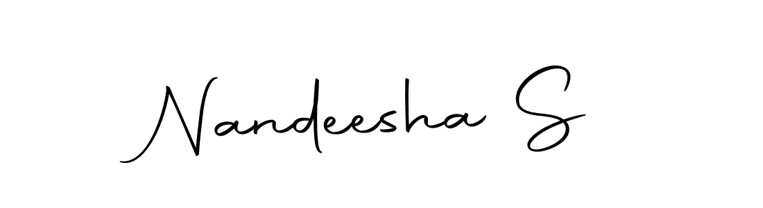 How to make Nandeesha S name signature. Use Autography-DOLnW style for creating short signs online. This is the latest handwritten sign. Nandeesha S signature style 10 images and pictures png