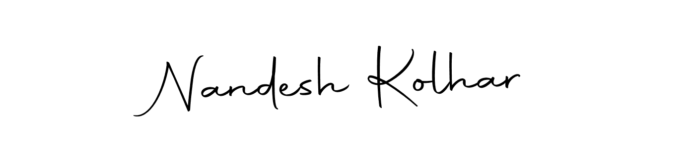 How to make Nandesh Kolhar name signature. Use Autography-DOLnW style for creating short signs online. This is the latest handwritten sign. Nandesh Kolhar signature style 10 images and pictures png