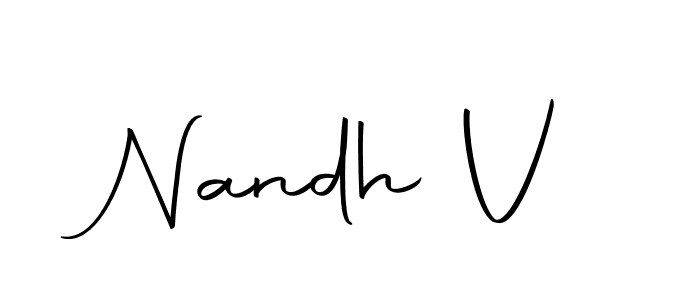 Here are the top 10 professional signature styles for the name Nandh V. These are the best autograph styles you can use for your name. Nandh V signature style 10 images and pictures png