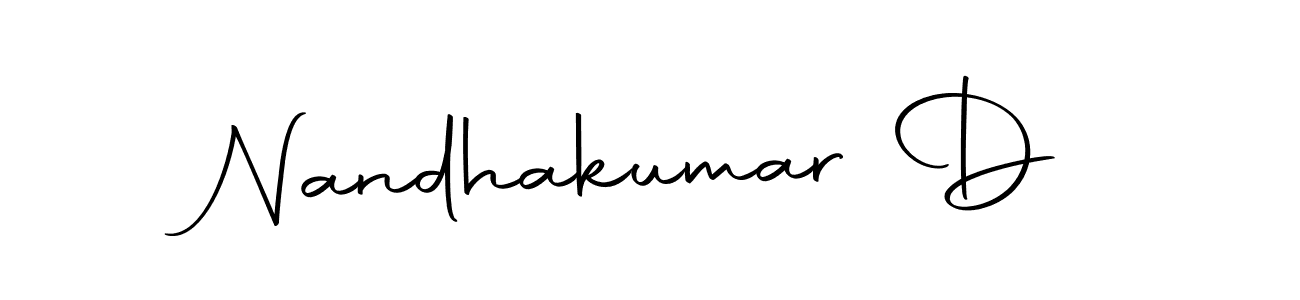 Create a beautiful signature design for name Nandhakumar D. With this signature (Autography-DOLnW) fonts, you can make a handwritten signature for free. Nandhakumar D signature style 10 images and pictures png