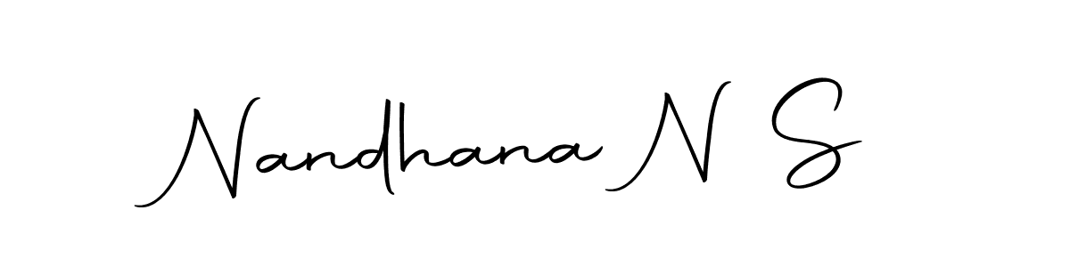 Design your own signature with our free online signature maker. With this signature software, you can create a handwritten (Autography-DOLnW) signature for name Nandhana N S. Nandhana N S signature style 10 images and pictures png