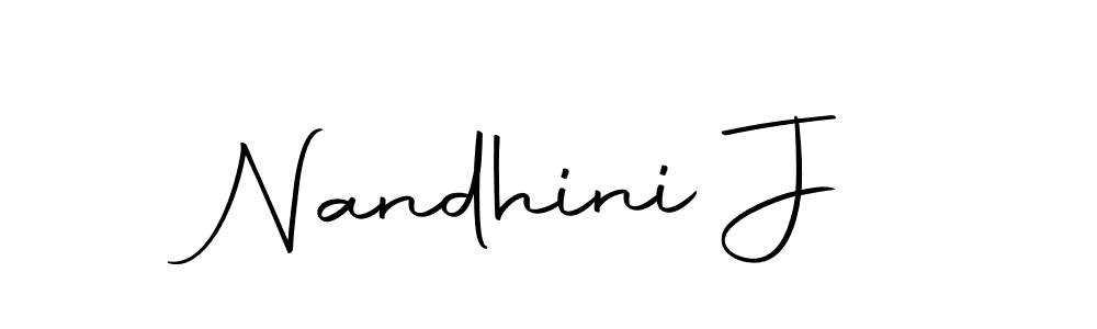 Make a beautiful signature design for name Nandhini J. With this signature (Autography-DOLnW) style, you can create a handwritten signature for free. Nandhini J signature style 10 images and pictures png