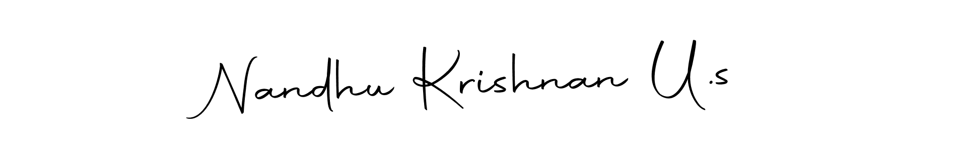 Design your own signature with our free online signature maker. With this signature software, you can create a handwritten (Autography-DOLnW) signature for name Nandhu Krishnan U.s. Nandhu Krishnan U.s signature style 10 images and pictures png