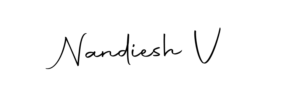 Similarly Autography-DOLnW is the best handwritten signature design. Signature creator online .You can use it as an online autograph creator for name Nandiesh V. Nandiesh V signature style 10 images and pictures png