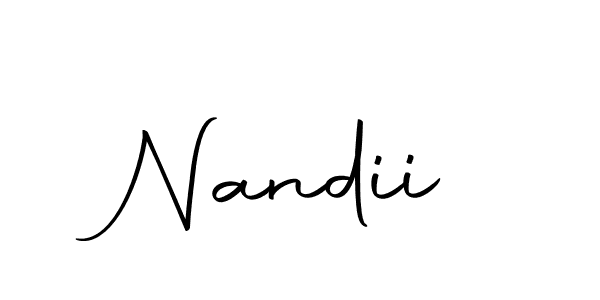 Design your own signature with our free online signature maker. With this signature software, you can create a handwritten (Autography-DOLnW) signature for name Nandii. Nandii signature style 10 images and pictures png