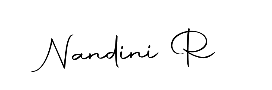 Here are the top 10 professional signature styles for the name Nandini R. These are the best autograph styles you can use for your name. Nandini R signature style 10 images and pictures png