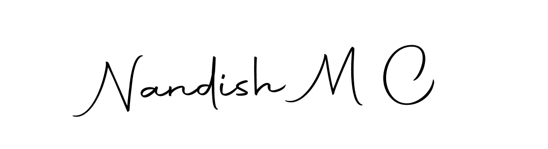 Nandish M C stylish signature style. Best Handwritten Sign (Autography-DOLnW) for my name. Handwritten Signature Collection Ideas for my name Nandish M C. Nandish M C signature style 10 images and pictures png