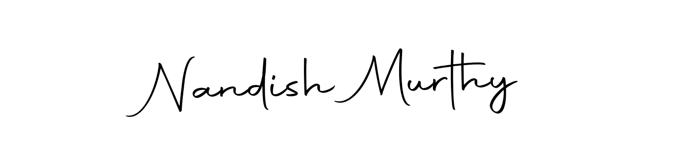 How to make Nandish Murthy name signature. Use Autography-DOLnW style for creating short signs online. This is the latest handwritten sign. Nandish Murthy signature style 10 images and pictures png