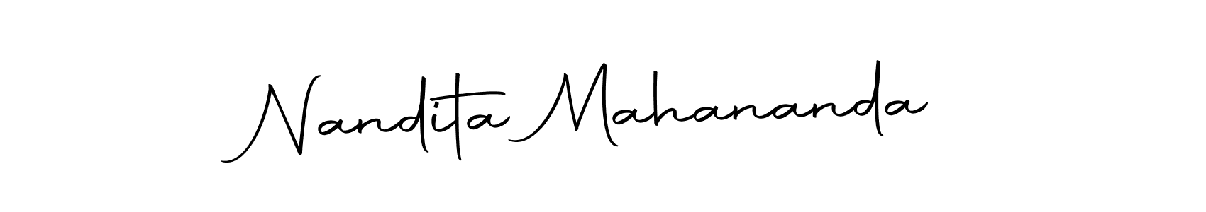 How to make Nandita Mahananda name signature. Use Autography-DOLnW style for creating short signs online. This is the latest handwritten sign. Nandita Mahananda signature style 10 images and pictures png