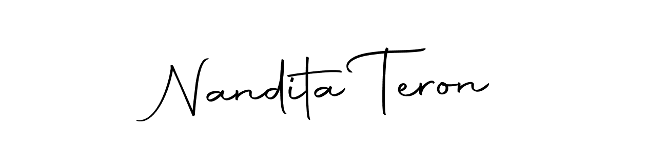 Create a beautiful signature design for name Nandita Teron. With this signature (Autography-DOLnW) fonts, you can make a handwritten signature for free. Nandita Teron signature style 10 images and pictures png