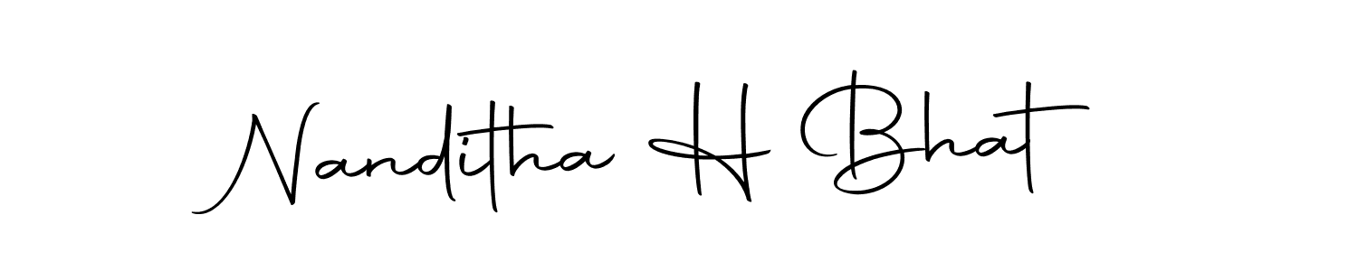 How to make Nanditha H Bhat signature? Autography-DOLnW is a professional autograph style. Create handwritten signature for Nanditha H Bhat name. Nanditha H Bhat signature style 10 images and pictures png