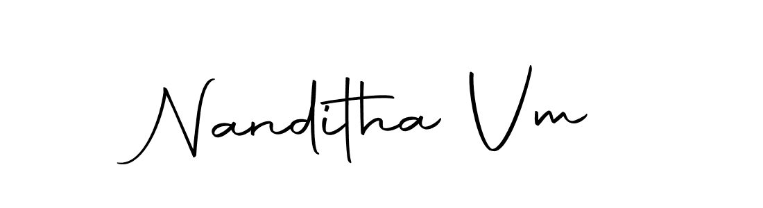 Also we have Nanditha Vm name is the best signature style. Create professional handwritten signature collection using Autography-DOLnW autograph style. Nanditha Vm signature style 10 images and pictures png