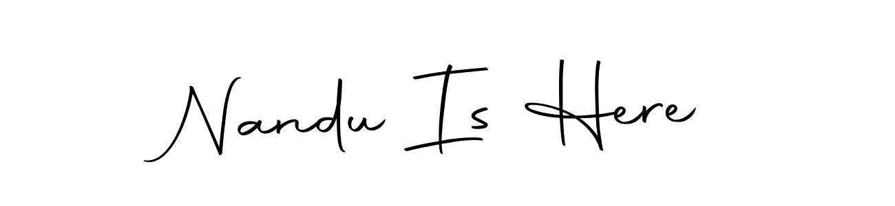 Use a signature maker to create a handwritten signature online. With this signature software, you can design (Autography-DOLnW) your own signature for name Nandu Is Here. Nandu Is Here signature style 10 images and pictures png