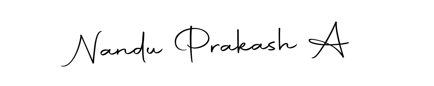 Design your own signature with our free online signature maker. With this signature software, you can create a handwritten (Autography-DOLnW) signature for name Nandu Prakash A. Nandu Prakash A signature style 10 images and pictures png