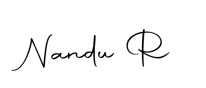 Create a beautiful signature design for name Nandu R. With this signature (Autography-DOLnW) fonts, you can make a handwritten signature for free. Nandu R signature style 10 images and pictures png