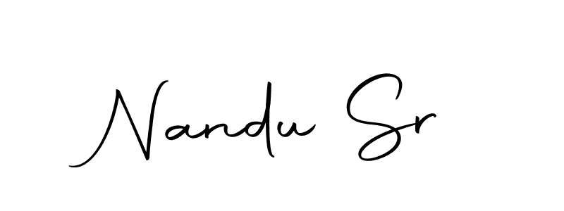 It looks lik you need a new signature style for name Nandu Sr. Design unique handwritten (Autography-DOLnW) signature with our free signature maker in just a few clicks. Nandu Sr signature style 10 images and pictures png