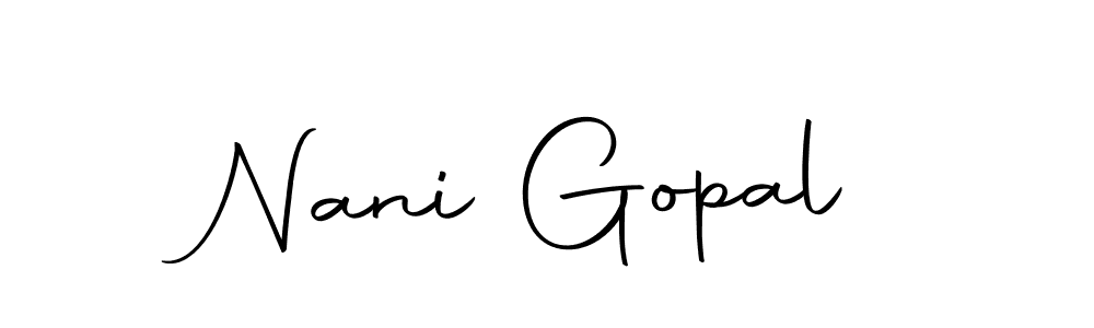 You should practise on your own different ways (Autography-DOLnW) to write your name (Nani Gopal) in signature. don't let someone else do it for you. Nani Gopal signature style 10 images and pictures png