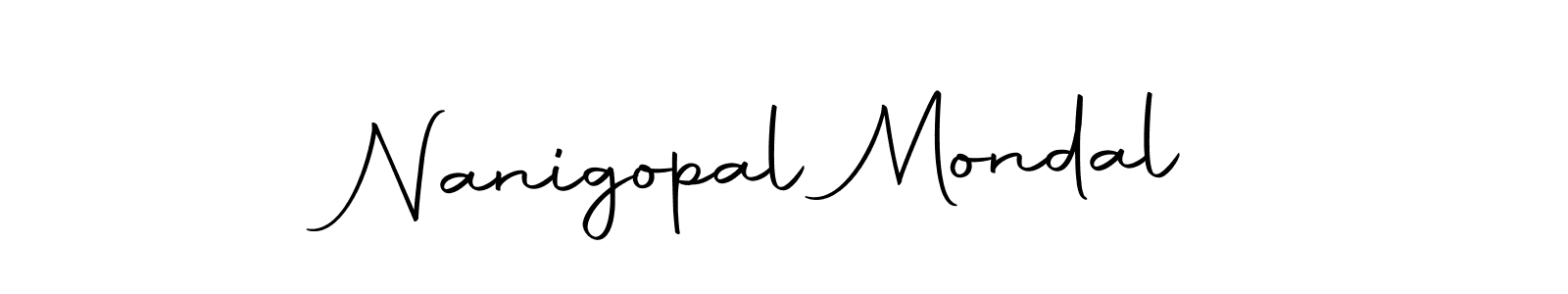 How to make Nanigopal Mondal name signature. Use Autography-DOLnW style for creating short signs online. This is the latest handwritten sign. Nanigopal Mondal signature style 10 images and pictures png