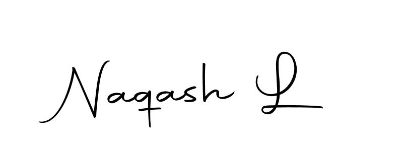 How to make Naqash L name signature. Use Autography-DOLnW style for creating short signs online. This is the latest handwritten sign. Naqash L signature style 10 images and pictures png