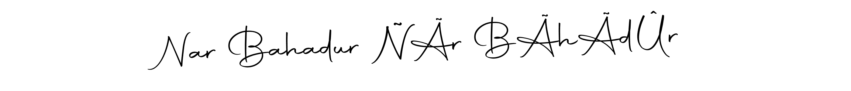 How to make Nar Bahadur ÑÃr BÃhÃdÛr name signature. Use Autography-DOLnW style for creating short signs online. This is the latest handwritten sign. Nar Bahadur ÑÃr BÃhÃdÛr signature style 10 images and pictures png