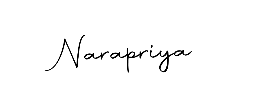 Use a signature maker to create a handwritten signature online. With this signature software, you can design (Autography-DOLnW) your own signature for name Narapriya. Narapriya signature style 10 images and pictures png