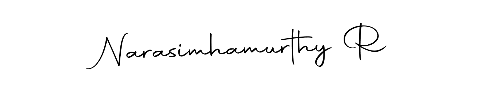 How to make Narasimhamurthy R name signature. Use Autography-DOLnW style for creating short signs online. This is the latest handwritten sign. Narasimhamurthy R signature style 10 images and pictures png