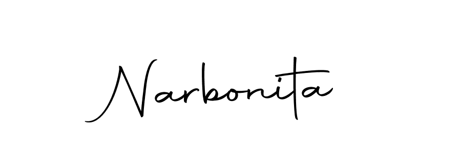 Design your own signature with our free online signature maker. With this signature software, you can create a handwritten (Autography-DOLnW) signature for name Narbonita. Narbonita signature style 10 images and pictures png