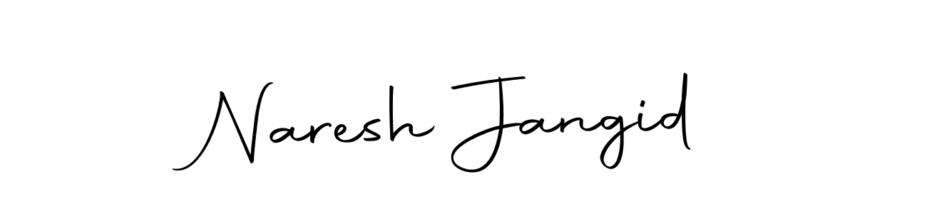 How to make Naresh Jangid name signature. Use Autography-DOLnW style for creating short signs online. This is the latest handwritten sign. Naresh Jangid signature style 10 images and pictures png