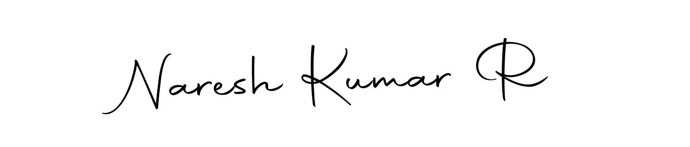 Use a signature maker to create a handwritten signature online. With this signature software, you can design (Autography-DOLnW) your own signature for name Naresh Kumar R. Naresh Kumar R signature style 10 images and pictures png