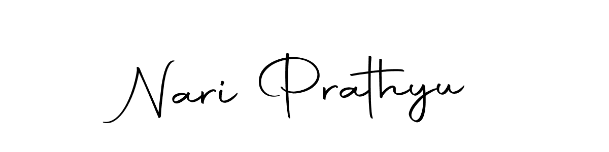 How to make Nari Prathyu name signature. Use Autography-DOLnW style for creating short signs online. This is the latest handwritten sign. Nari Prathyu signature style 10 images and pictures png