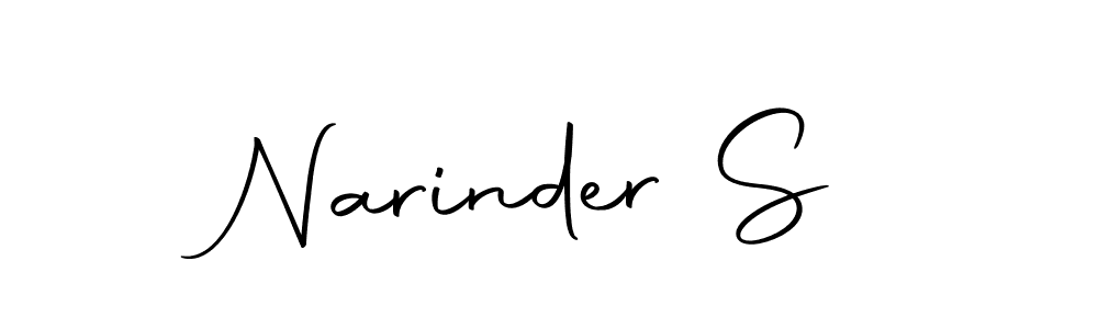 Create a beautiful signature design for name Narinder S. With this signature (Autography-DOLnW) fonts, you can make a handwritten signature for free. Narinder S signature style 10 images and pictures png
