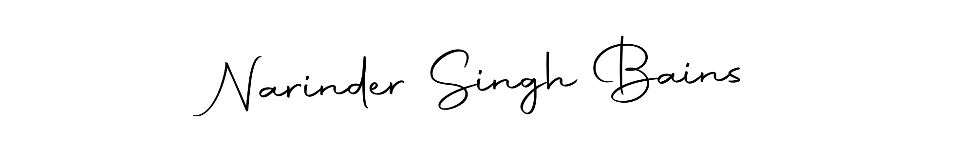 How to make Narinder Singh Bains name signature. Use Autography-DOLnW style for creating short signs online. This is the latest handwritten sign. Narinder Singh Bains signature style 10 images and pictures png