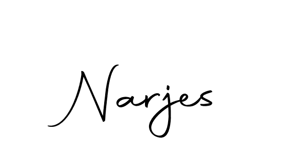 Use a signature maker to create a handwritten signature online. With this signature software, you can design (Autography-DOLnW) your own signature for name Narjes. Narjes signature style 10 images and pictures png