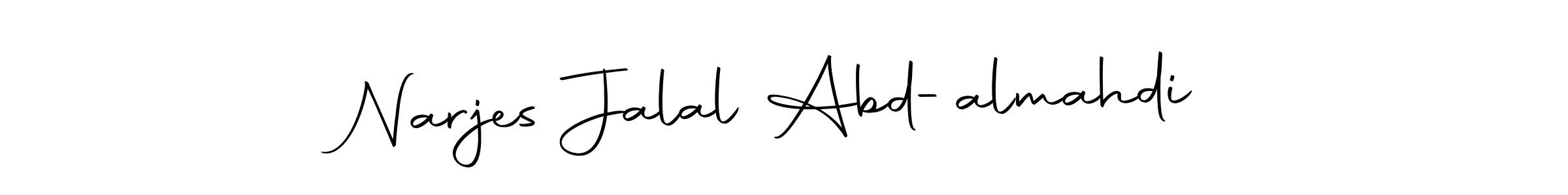You should practise on your own different ways (Autography-DOLnW) to write your name (Narjes Jalal Abd-almahdi) in signature. don't let someone else do it for you. Narjes Jalal Abd-almahdi signature style 10 images and pictures png