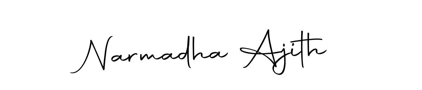 Design your own signature with our free online signature maker. With this signature software, you can create a handwritten (Autography-DOLnW) signature for name Narmadha Ajith. Narmadha Ajith signature style 10 images and pictures png