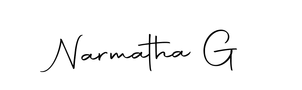 Also we have Narmatha G name is the best signature style. Create professional handwritten signature collection using Autography-DOLnW autograph style. Narmatha G signature style 10 images and pictures png