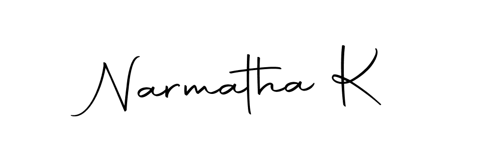 You should practise on your own different ways (Autography-DOLnW) to write your name (Narmatha K) in signature. don't let someone else do it for you. Narmatha K signature style 10 images and pictures png