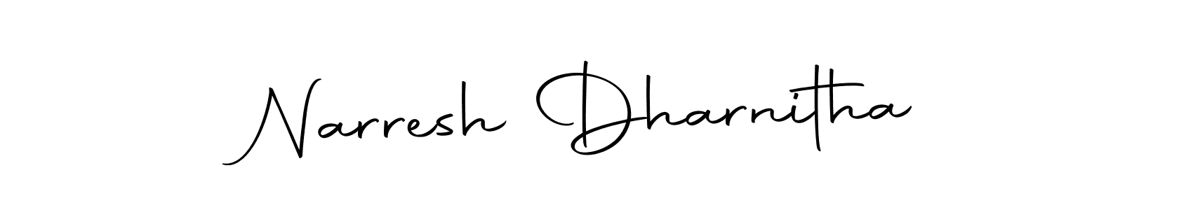 Narresh Dharnitha stylish signature style. Best Handwritten Sign (Autography-DOLnW) for my name. Handwritten Signature Collection Ideas for my name Narresh Dharnitha. Narresh Dharnitha signature style 10 images and pictures png