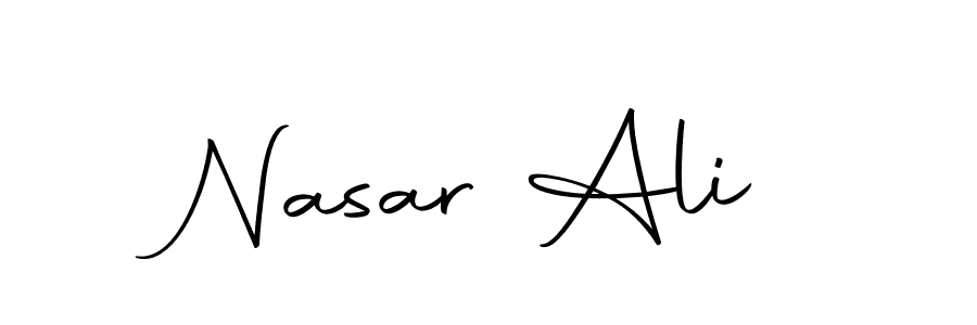 Similarly Autography-DOLnW is the best handwritten signature design. Signature creator online .You can use it as an online autograph creator for name Nasar Ali. Nasar Ali signature style 10 images and pictures png