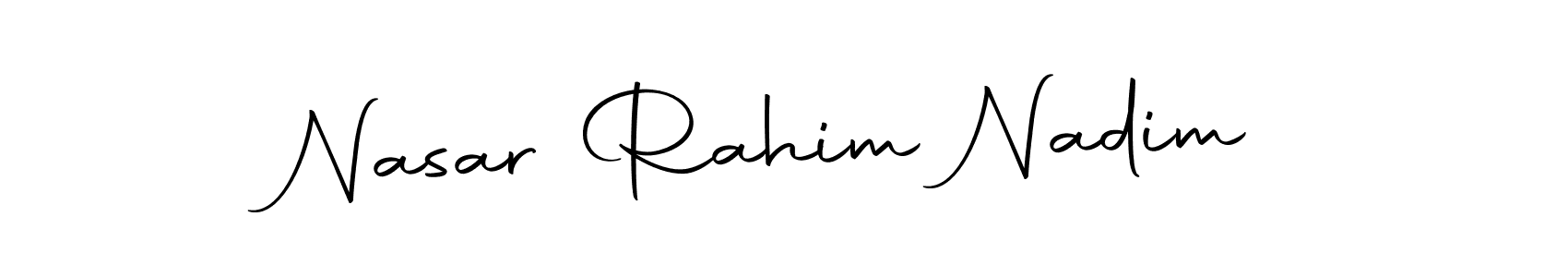 How to make Nasar Rahim Nadim name signature. Use Autography-DOLnW style for creating short signs online. This is the latest handwritten sign. Nasar Rahim Nadim signature style 10 images and pictures png