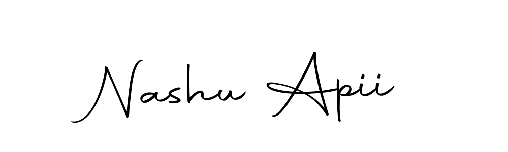 Make a beautiful signature design for name Nashu Apii. With this signature (Autography-DOLnW) style, you can create a handwritten signature for free. Nashu Apii signature style 10 images and pictures png