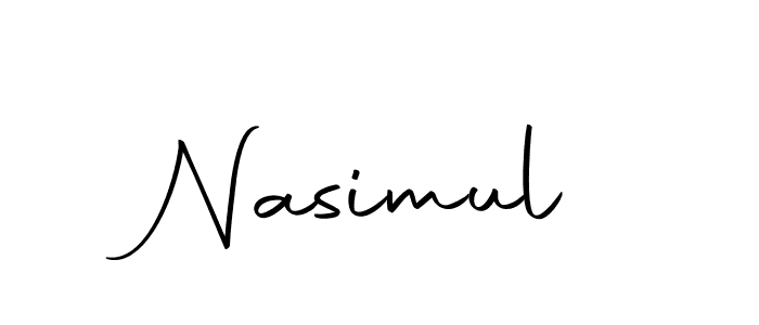 Design your own signature with our free online signature maker. With this signature software, you can create a handwritten (Autography-DOLnW) signature for name Nasimul. Nasimul signature style 10 images and pictures png