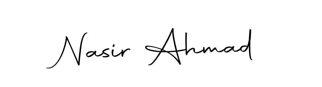 How to make Nasir Ahmad name signature. Use Autography-DOLnW style for creating short signs online. This is the latest handwritten sign. Nasir Ahmad signature style 10 images and pictures png