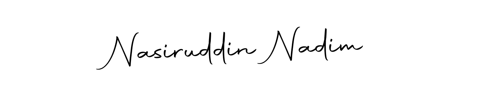How to make Nasiruddin Nadim name signature. Use Autography-DOLnW style for creating short signs online. This is the latest handwritten sign. Nasiruddin Nadim signature style 10 images and pictures png