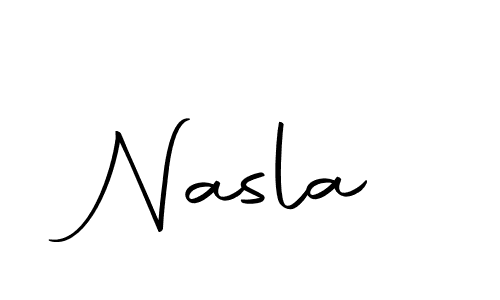 Make a beautiful signature design for name Nasla. With this signature (Autography-DOLnW) style, you can create a handwritten signature for free. Nasla signature style 10 images and pictures png