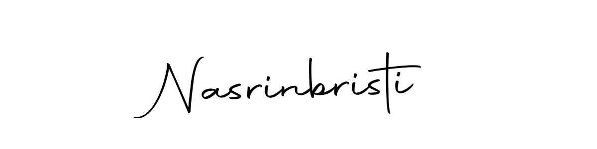 How to make Nasrinbristi name signature. Use Autography-DOLnW style for creating short signs online. This is the latest handwritten sign. Nasrinbristi signature style 10 images and pictures png