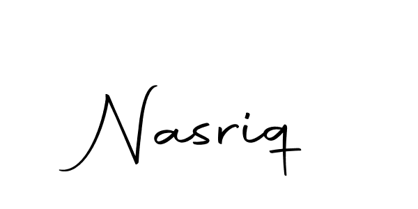 Use a signature maker to create a handwritten signature online. With this signature software, you can design (Autography-DOLnW) your own signature for name Nasriq. Nasriq signature style 10 images and pictures png