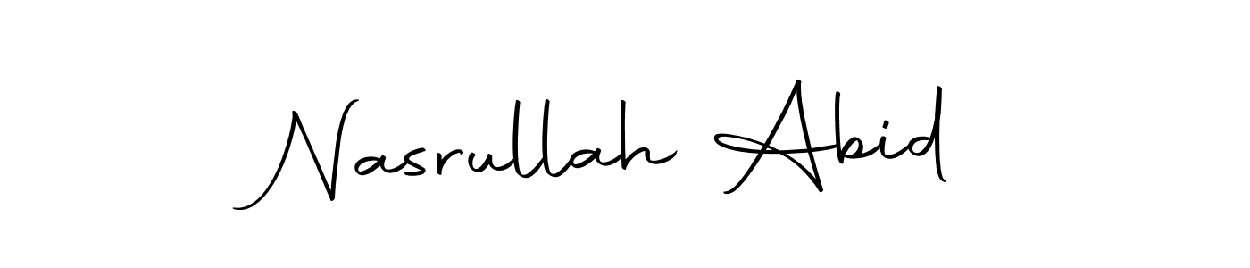 Use a signature maker to create a handwritten signature online. With this signature software, you can design (Autography-DOLnW) your own signature for name Nasrullah Abid. Nasrullah Abid signature style 10 images and pictures png