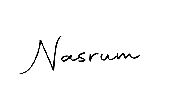 You should practise on your own different ways (Autography-DOLnW) to write your name (Nasrum) in signature. don't let someone else do it for you. Nasrum signature style 10 images and pictures png